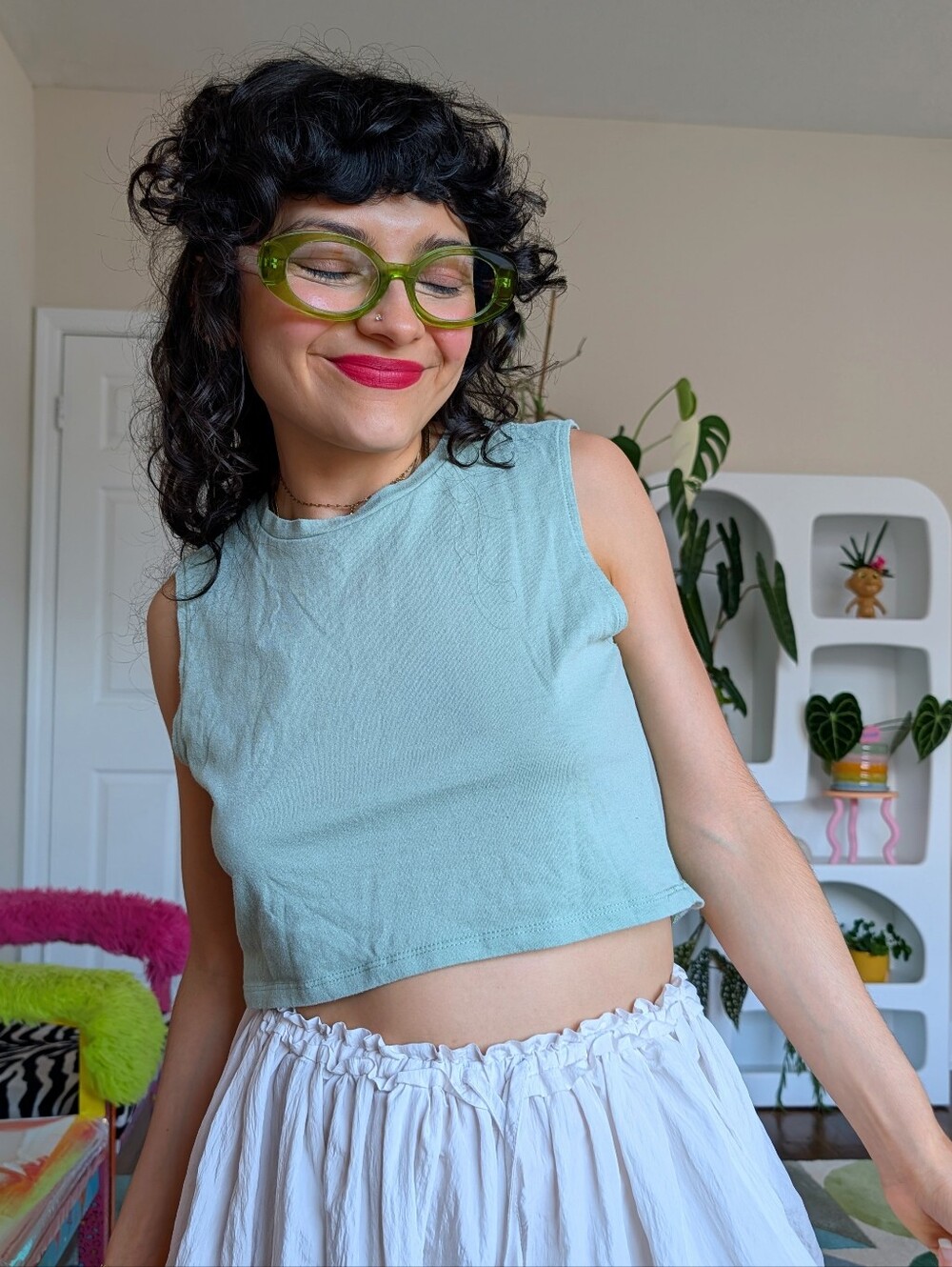 Series 8 Fitness light green crop top